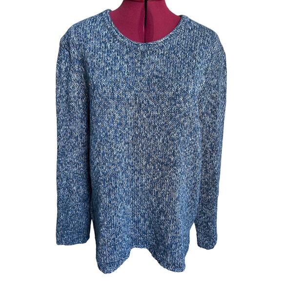 J. Jill‎ Size Large 100% Cotton Heavy Cable Knit Crew Neck Sweater - Picture 1 of 7